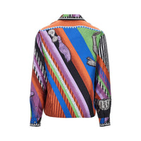 VERSACE Versace Men Silk Twill Shirt With Formula 6 Print