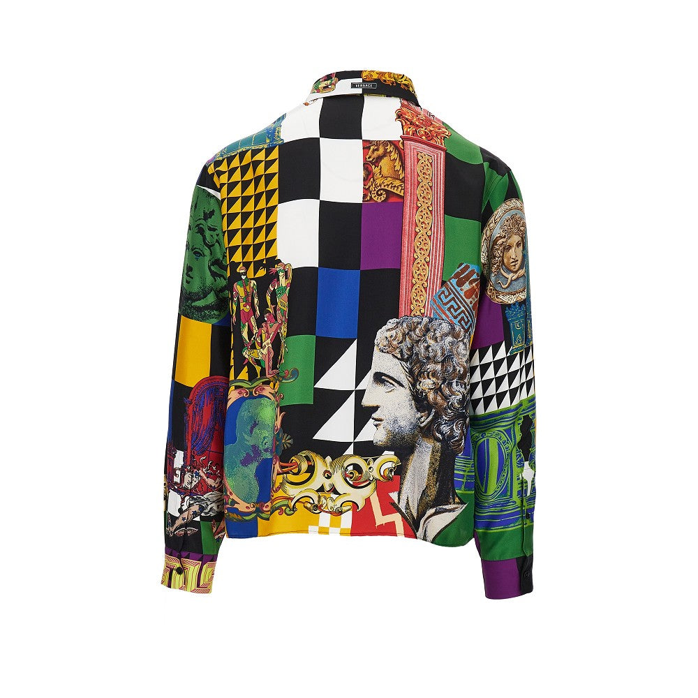 Versace Men Printed Silk Twill Shirt