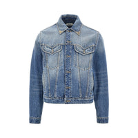 Versace Men Denim Jacket With Medusa Details