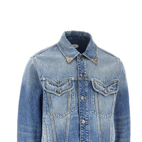 Versace Men Denim Jacket With Medusa Details