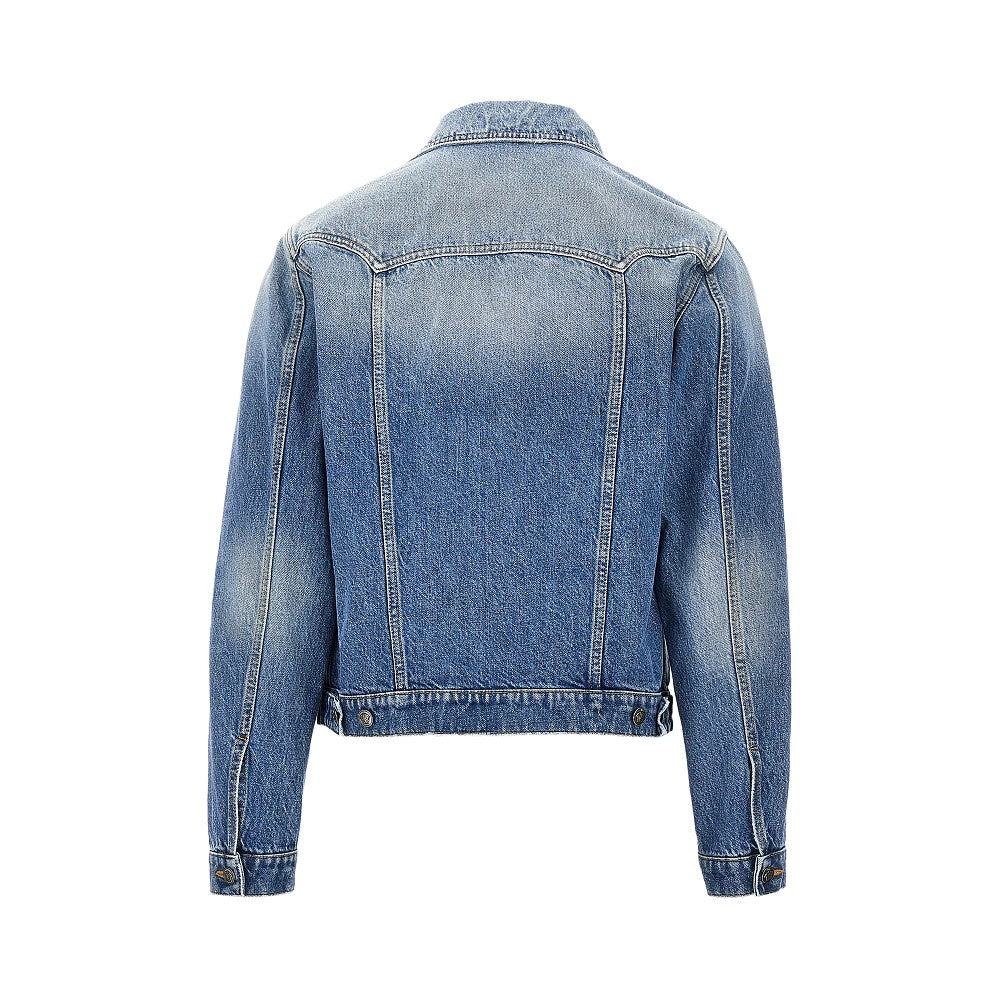 Versace Men Denim Jacket With Medusa Details