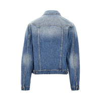Versace Men Denim Jacket With Medusa Details