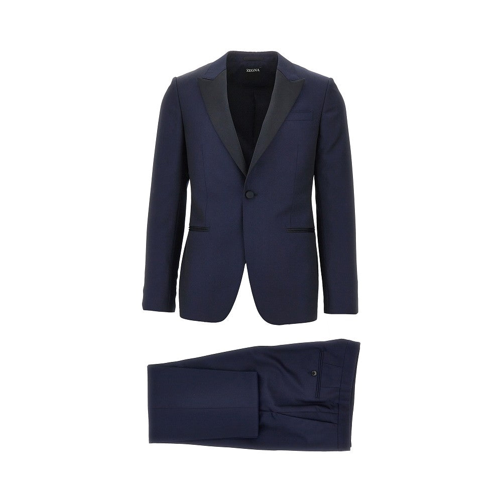 Zegna Men Wool And Mohair Evening Tailored Suit