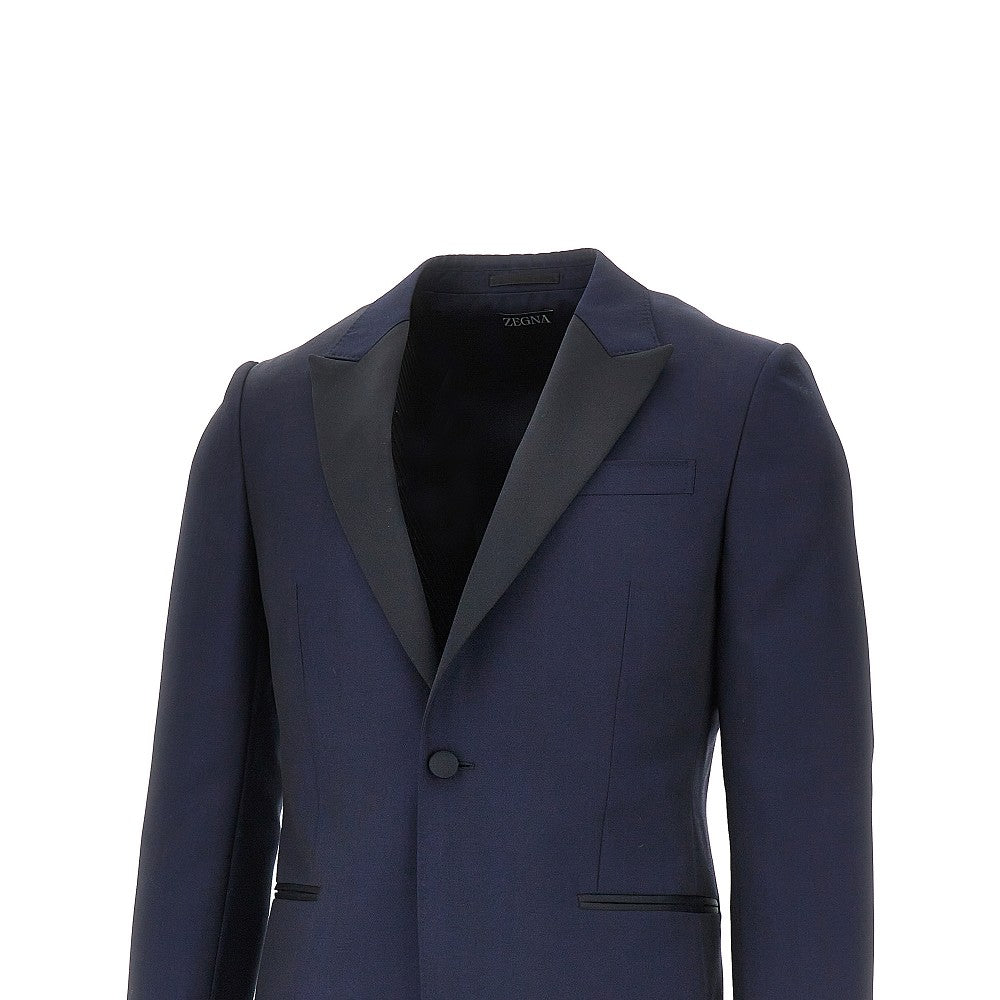 Zegna Men Wool And Mohair Evening Tailored Suit