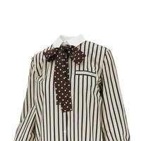 Valentino Women Striped Shirt With Silk Bow