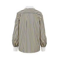 Valentino Women Striped Shirt With Silk Bow