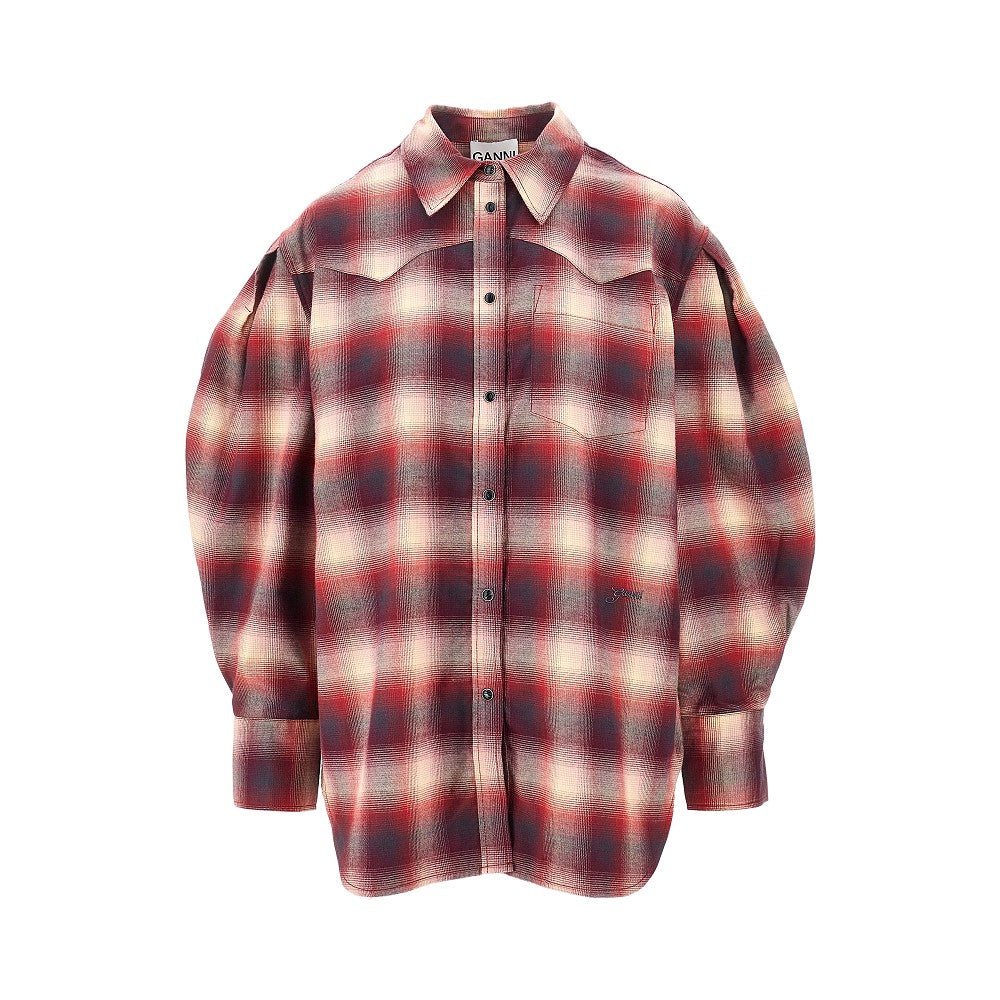 Ganni Women Cotton Flannel Shirt