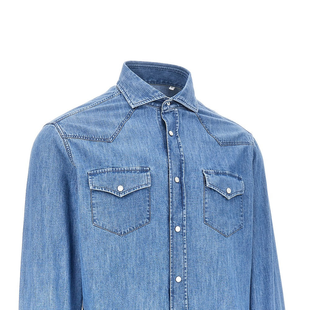 BRUNELLO CUCINELLI Brunello Cucinelli Men Cotton Denim Shirt