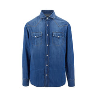 BRUNELLO CUCINELLI Brunello Cucinelli Men Easy Fit Denim Shirt