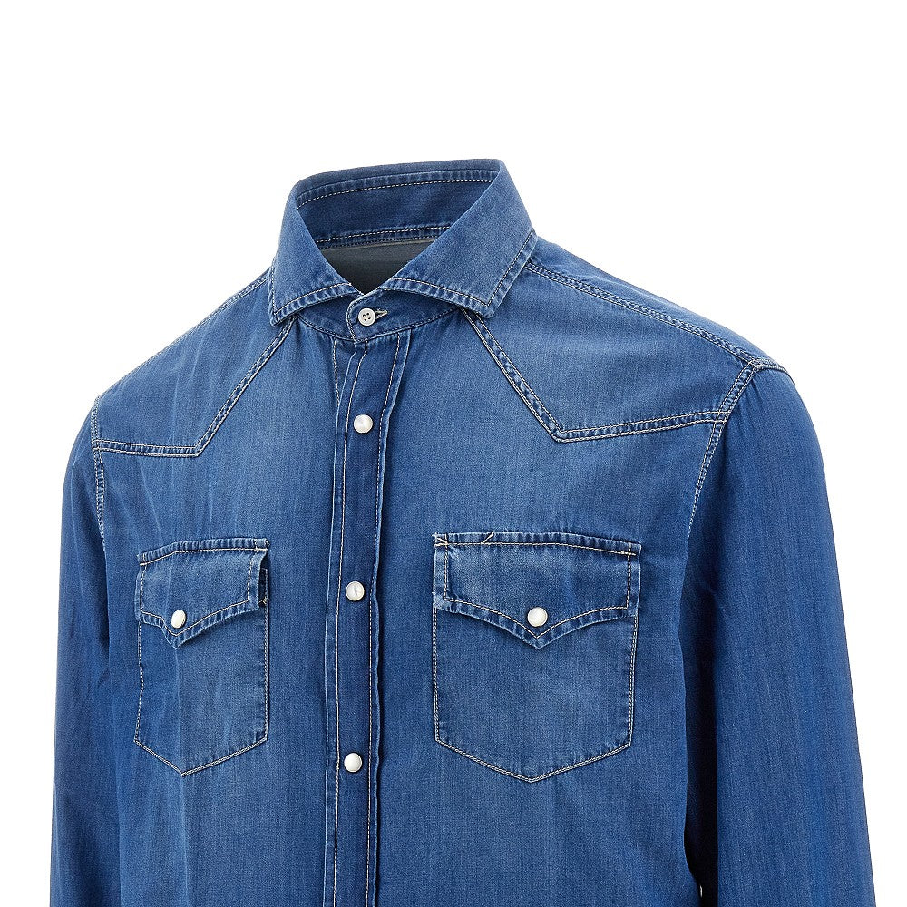 BRUNELLO CUCINELLI Brunello Cucinelli Men Easy Fit Denim Shirt