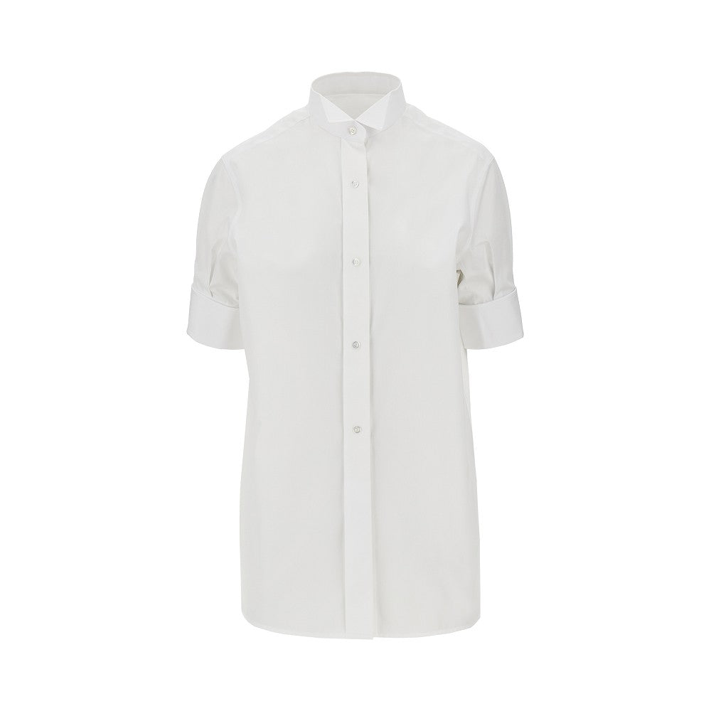 Maison Margiela Women Cotton Poplin Short-Sleeved Shirt