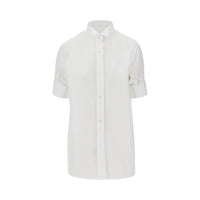Maison Margiela Women Cotton Poplin Short-Sleeved Shirt