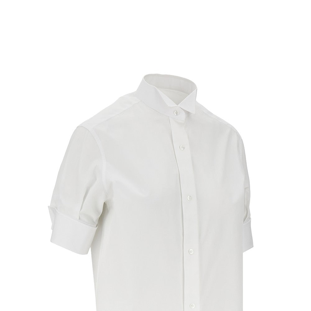 Maison Margiela Women Cotton Poplin Short-Sleeved Shirt