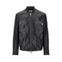 Dsquared2 Men Leather Biker Jacket