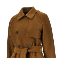 Harris Wharf London Women Pressed Wool Long Trench Coat