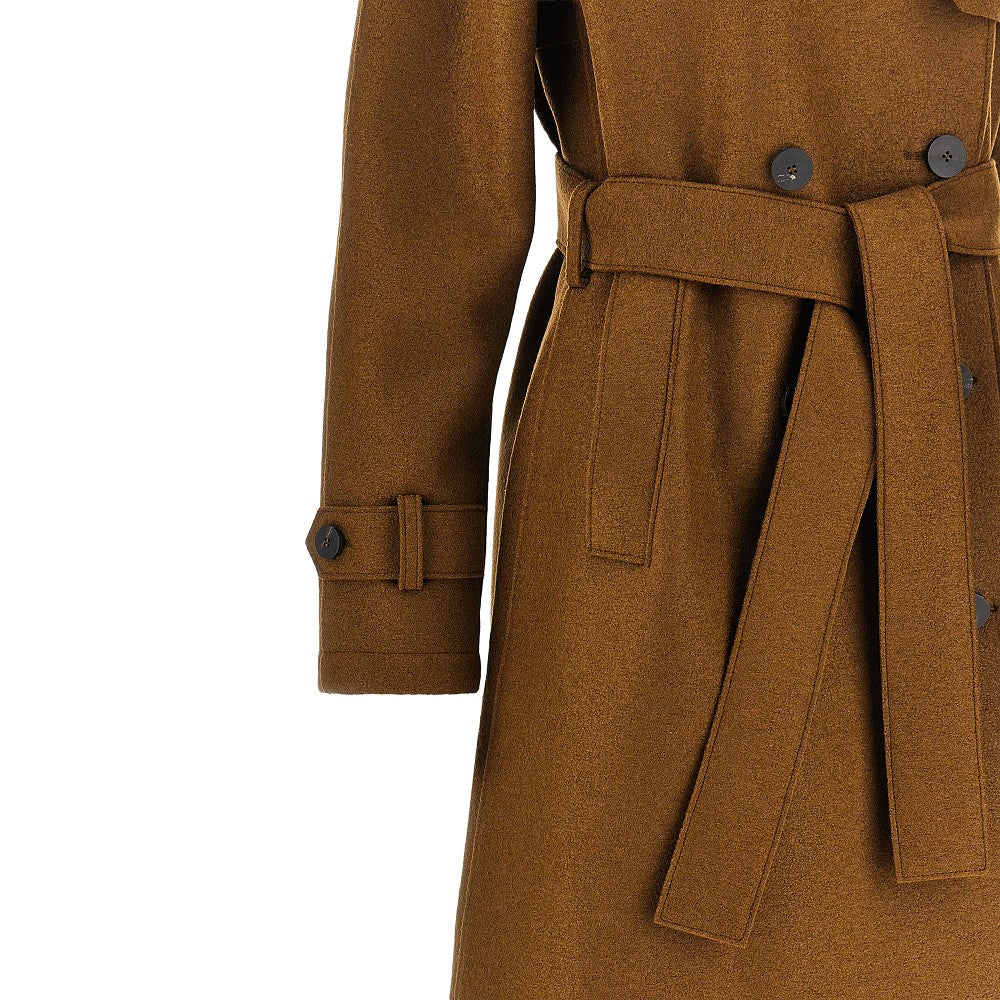 Harris Wharf London Women Pressed Wool Long Trench Coat