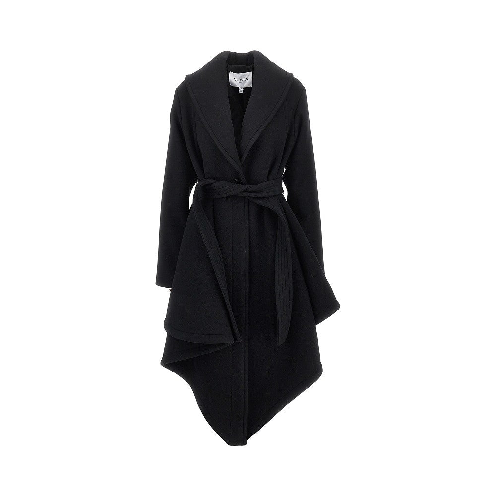 Alaia Women Wool Robe Coat With Belt