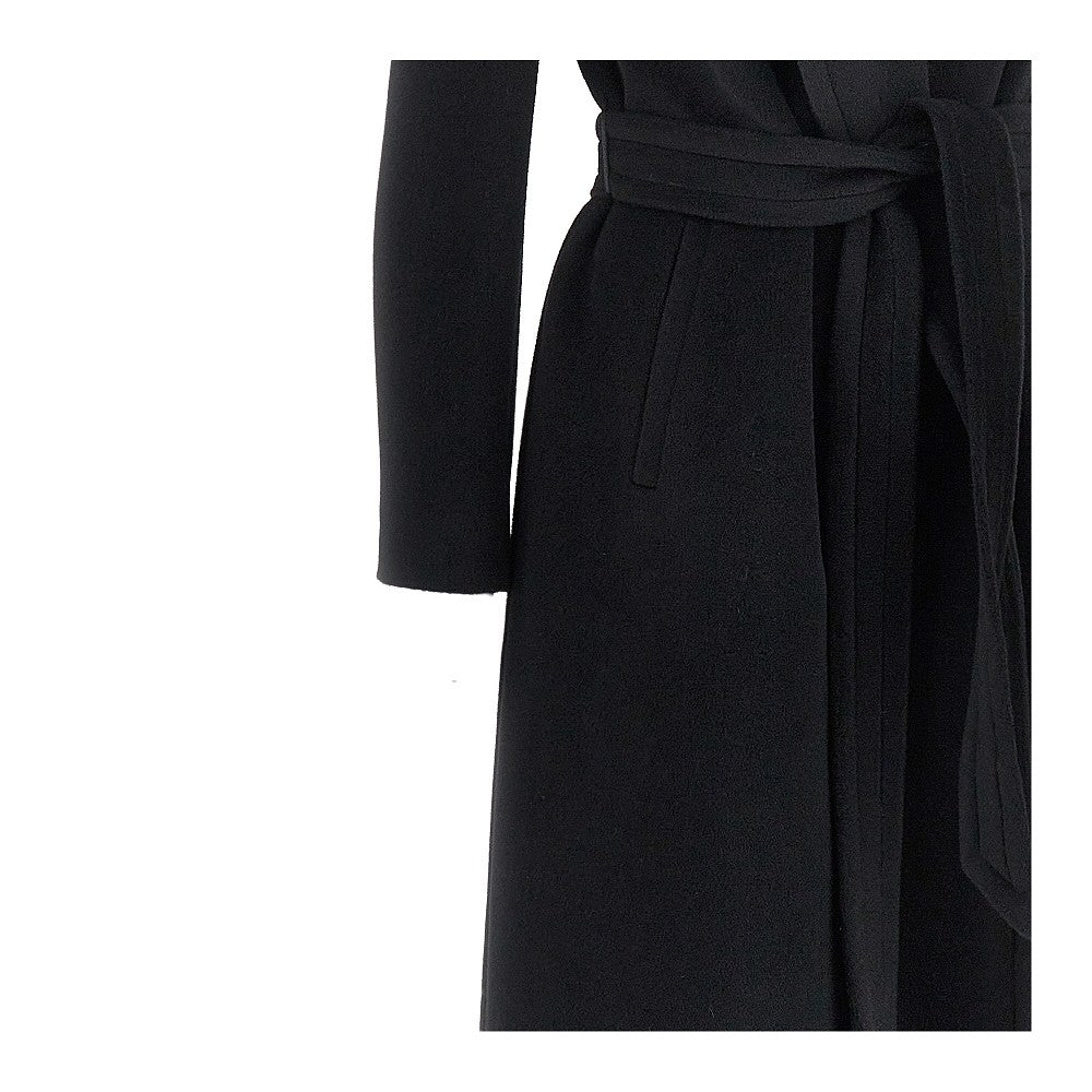 Tagliatore Women Wool Cloth Long Coat With Belt