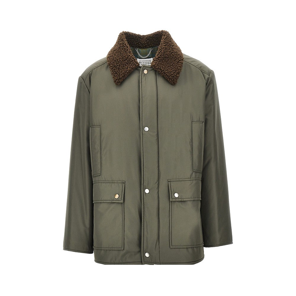 Maison Margiela Men Padded Jacket With Shearling-Effect Collar