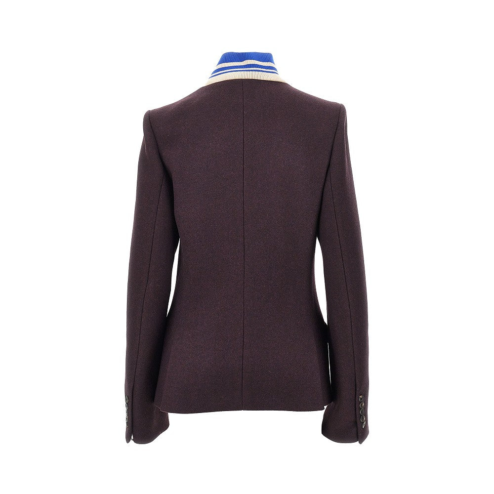 Dries Van Noten Women Cloth Jacket With Ribbed Collar