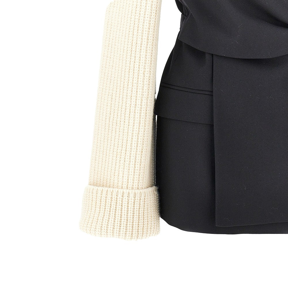 Dries Van Noten Women Wool Blazer With Knitted Sleeves
