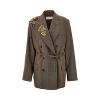 DRIES VAN NOTEN Dries Van Noten Women Embroidered Oversized Double-Breasted Jacket