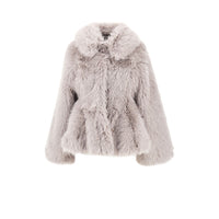 Rotate Women Faux Fur Flared Jacket