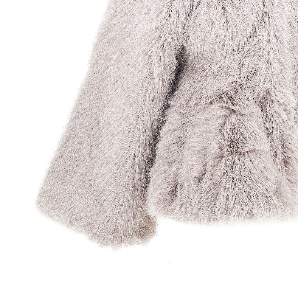 Rotate Women Faux Fur Flared Jacket