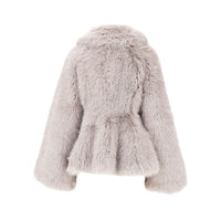 Rotate Women Faux Fur Flared Jacket
