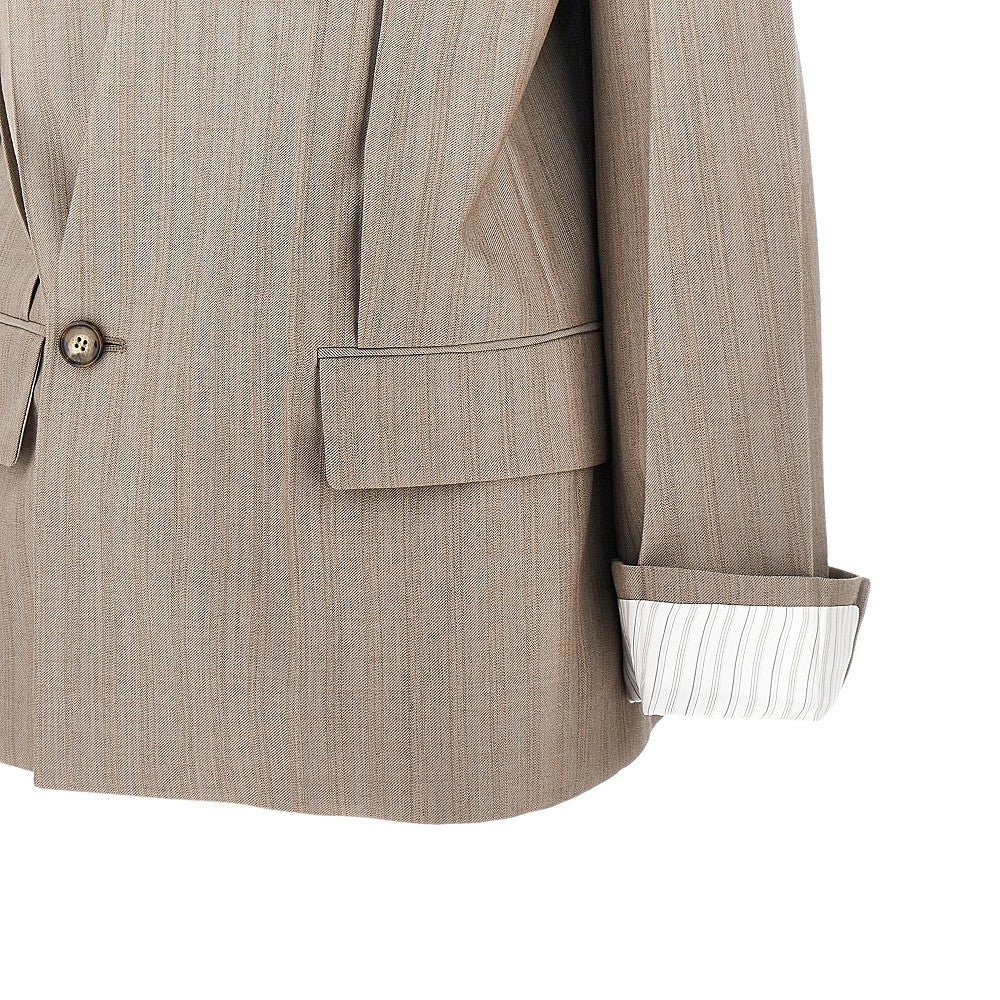 Victoria Beckham Women Collarless Wool Jacket