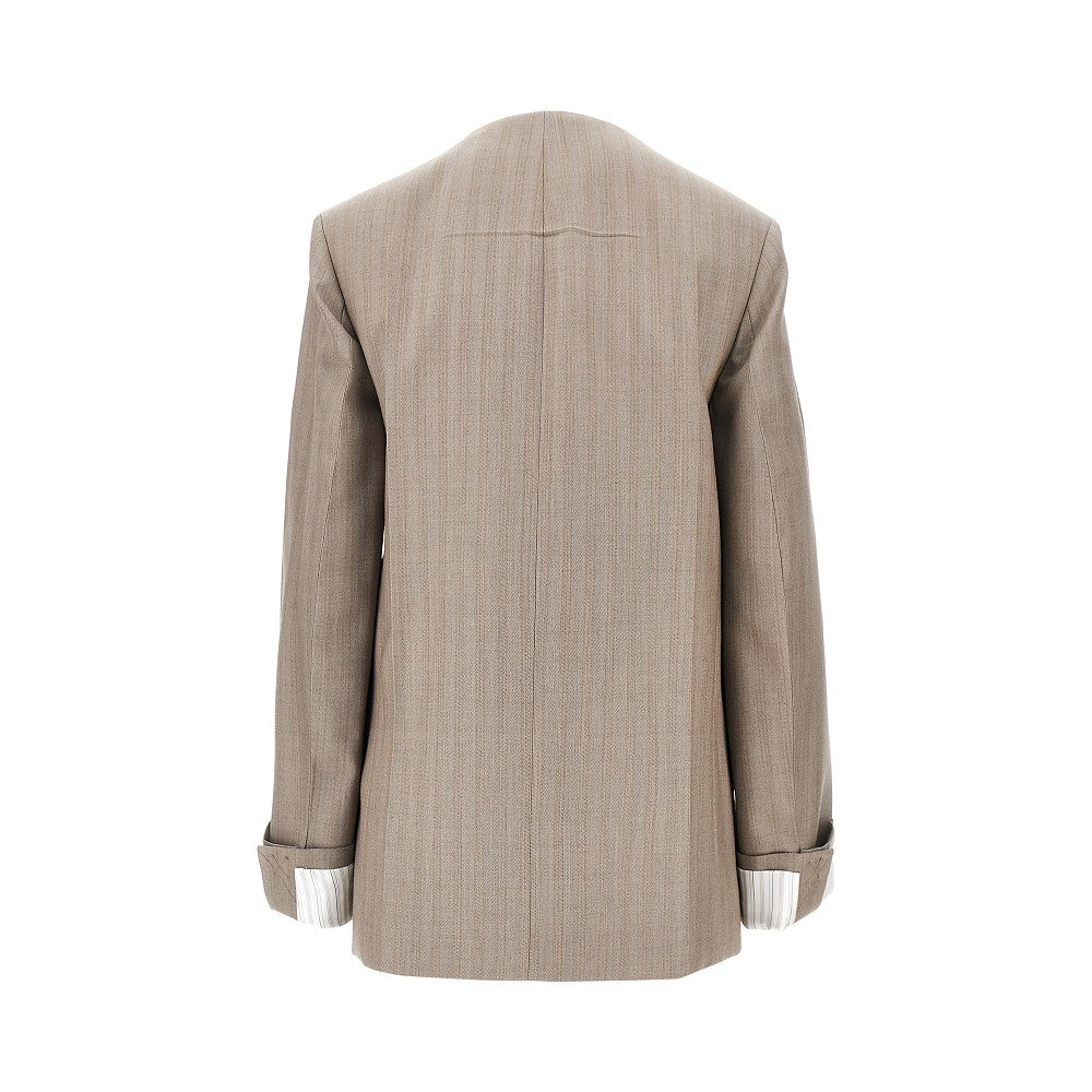 Victoria Beckham Women Collarless Wool Jacket