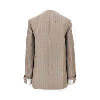Victoria Beckham Women Collarless Wool Jacket