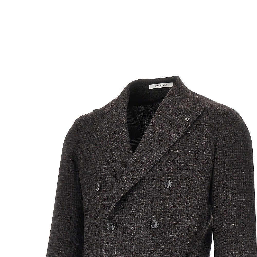 TAGLIATORE Tagliatore Men Silk And Wool Double-Breasted Jacket