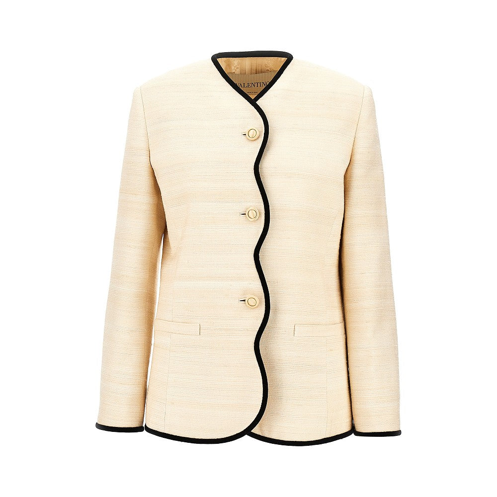 Valentino Women Silk Linen Canvas Jacket