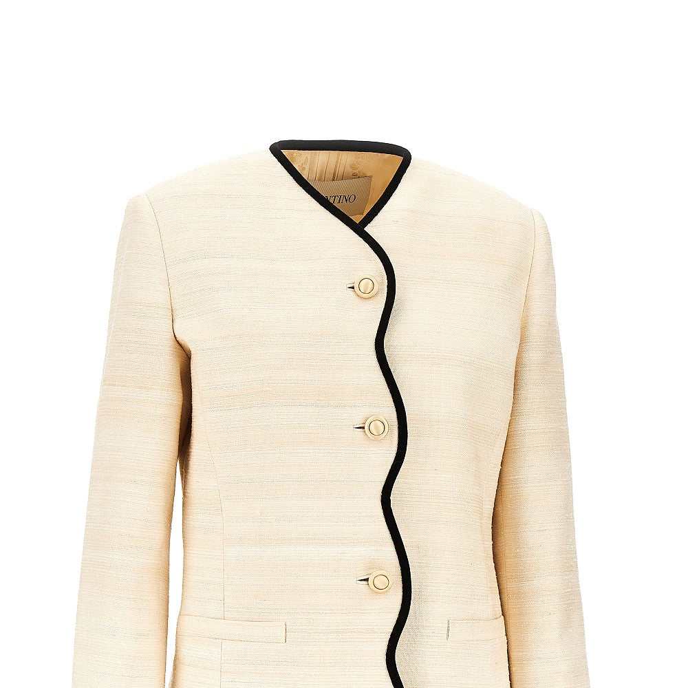 Valentino Women Silk Linen Canvas Jacket