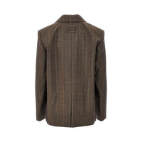 Ganni Women Wool Jacket With Pinstriped Motif