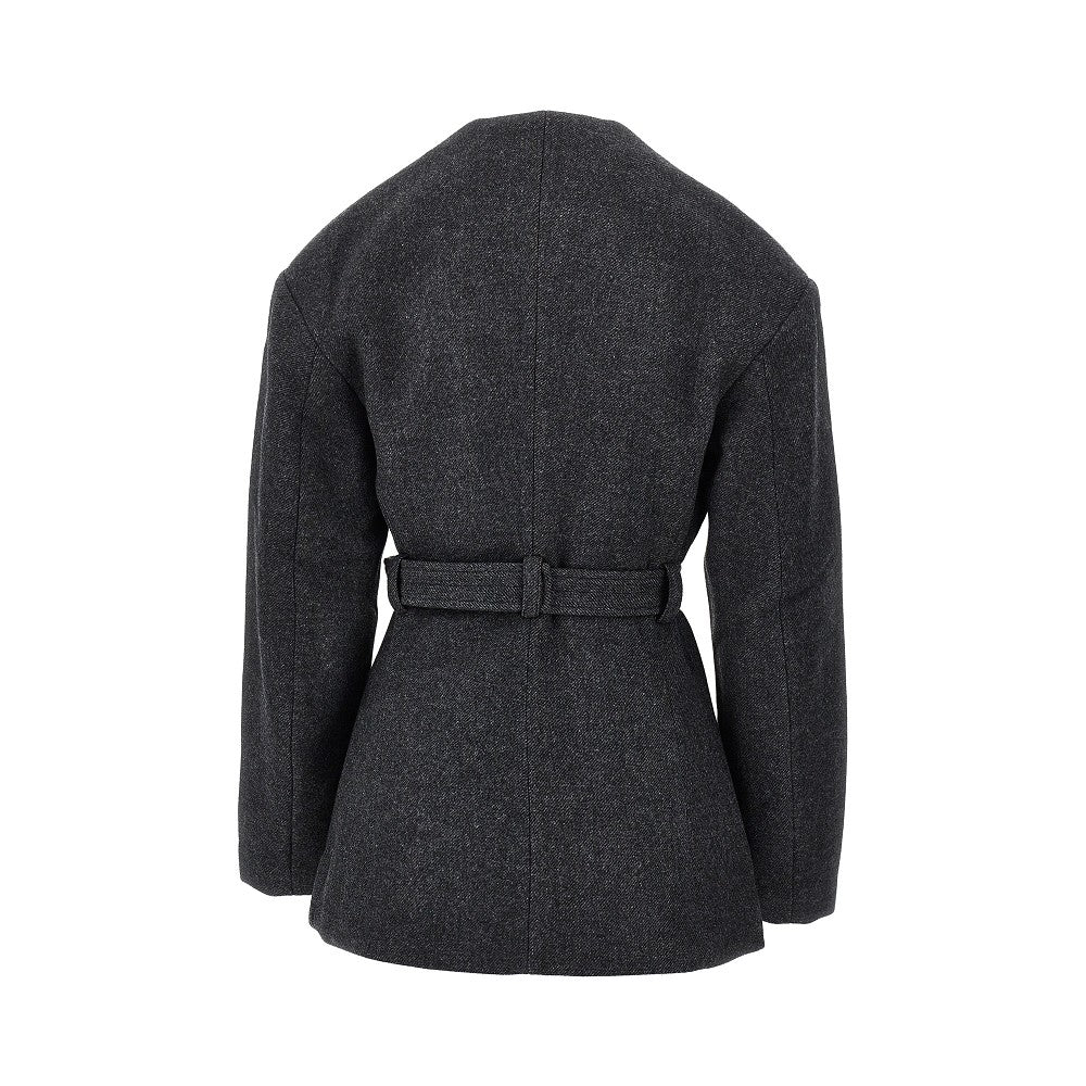 Ganni Women Wool-Blend Jacket With Belt