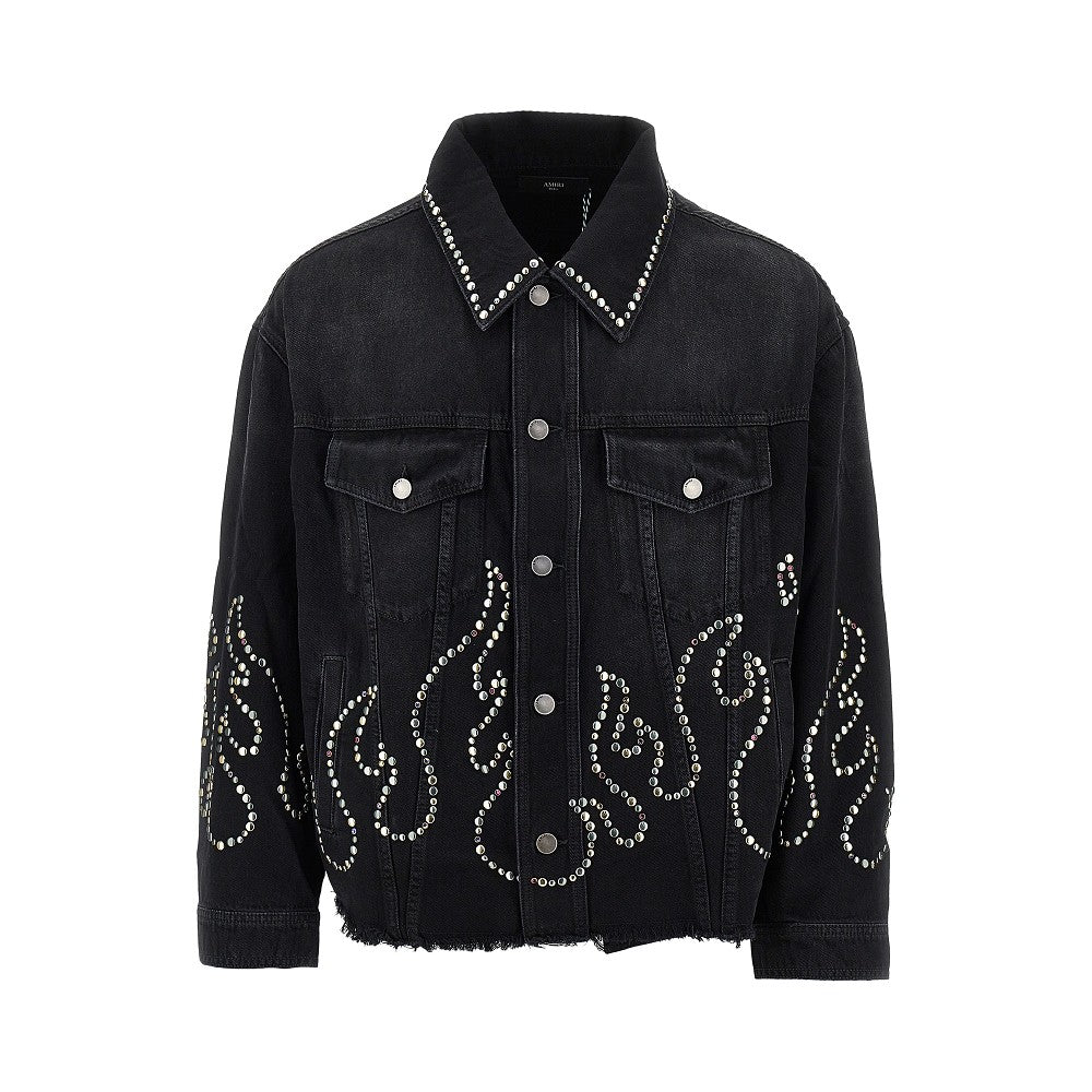 AMIRI Amiri Men Studded Flames Denim Jacket