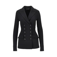Dolce&Gabbana Women Stretch Wool Fitted Double-Breasted Jacket