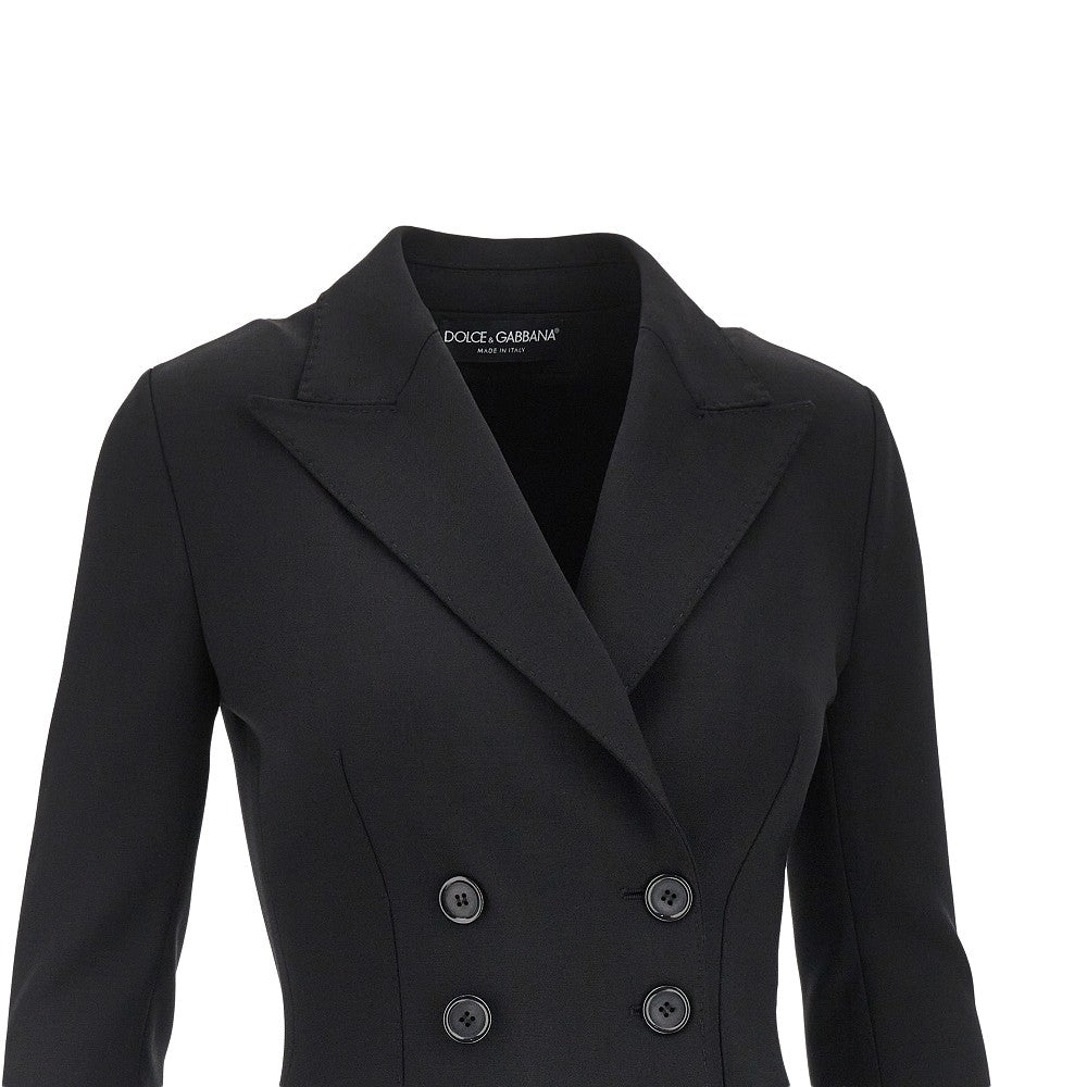 Dolce&Gabbana Women Stretch Wool Fitted Double-Breasted Jacket