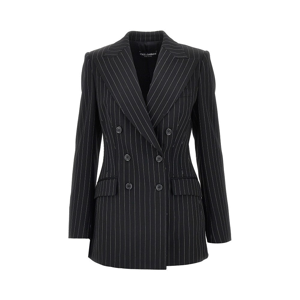 Dolce&Gabbana Women Pinstriped Wool Double-Breasted Jacket