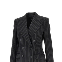 Dolce&Gabbana Women Pinstriped Wool Double-Breasted Jacket