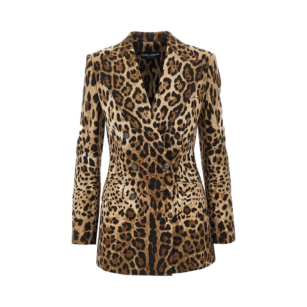 Dolce&Gabbana Women Double-Breasted Jacket With Animal Print