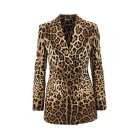 Dolce&Gabbana Women Double-Breasted Jacket With Animal Print