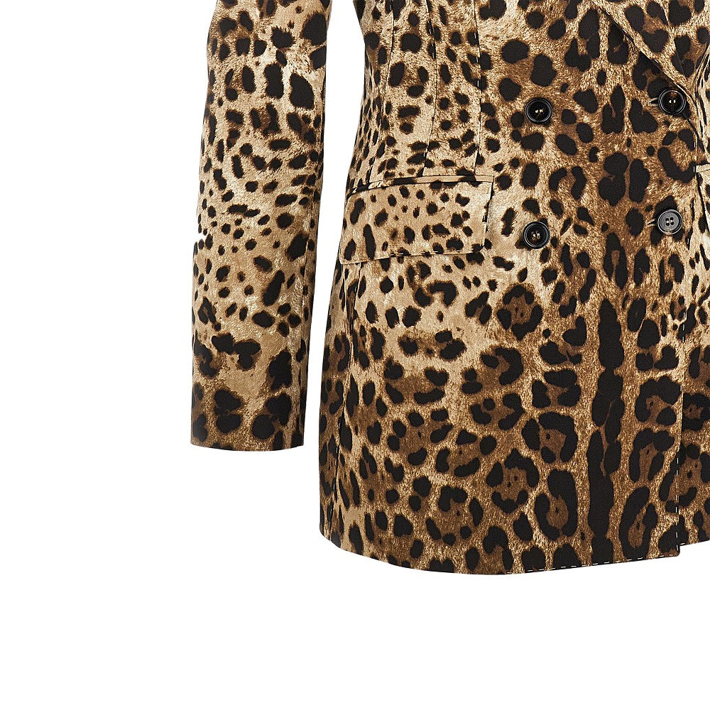 Dolce&Gabbana Women Double-Breasted Jacket With Animal Print