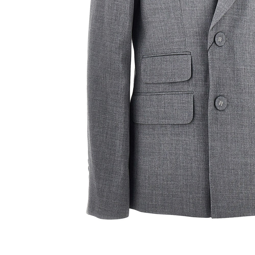 AMI Ami Women Double-Breasted Wool Blazer With Belt