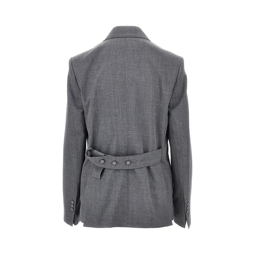 AMI Ami Women Double-Breasted Wool Blazer With Belt