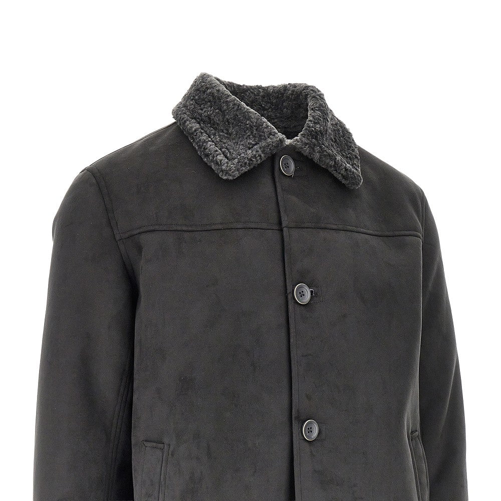 Herno Men Suede And Shearling Effect Jacket