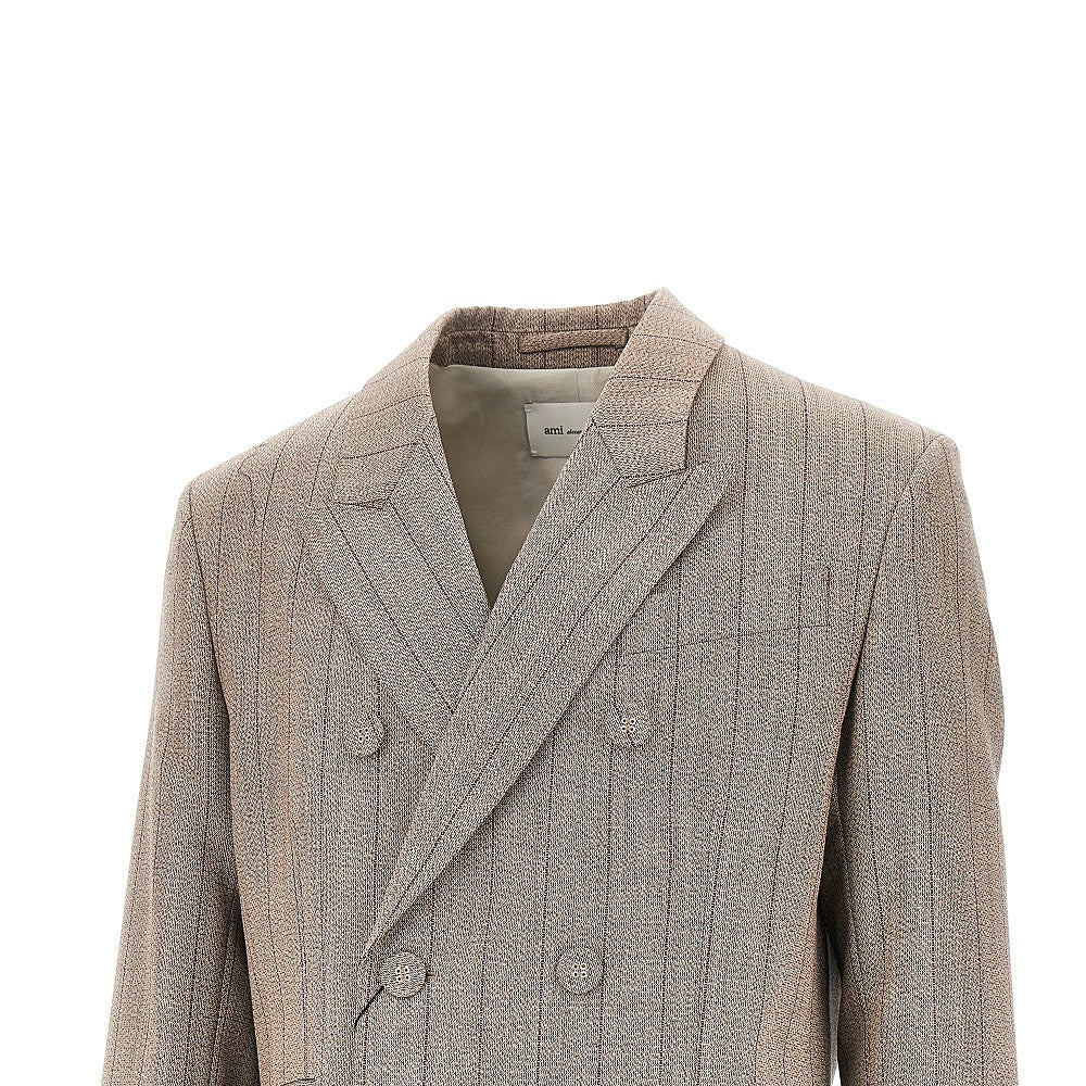 AMI Ami Men Double-Breasted Wool Jacket With Martingale
