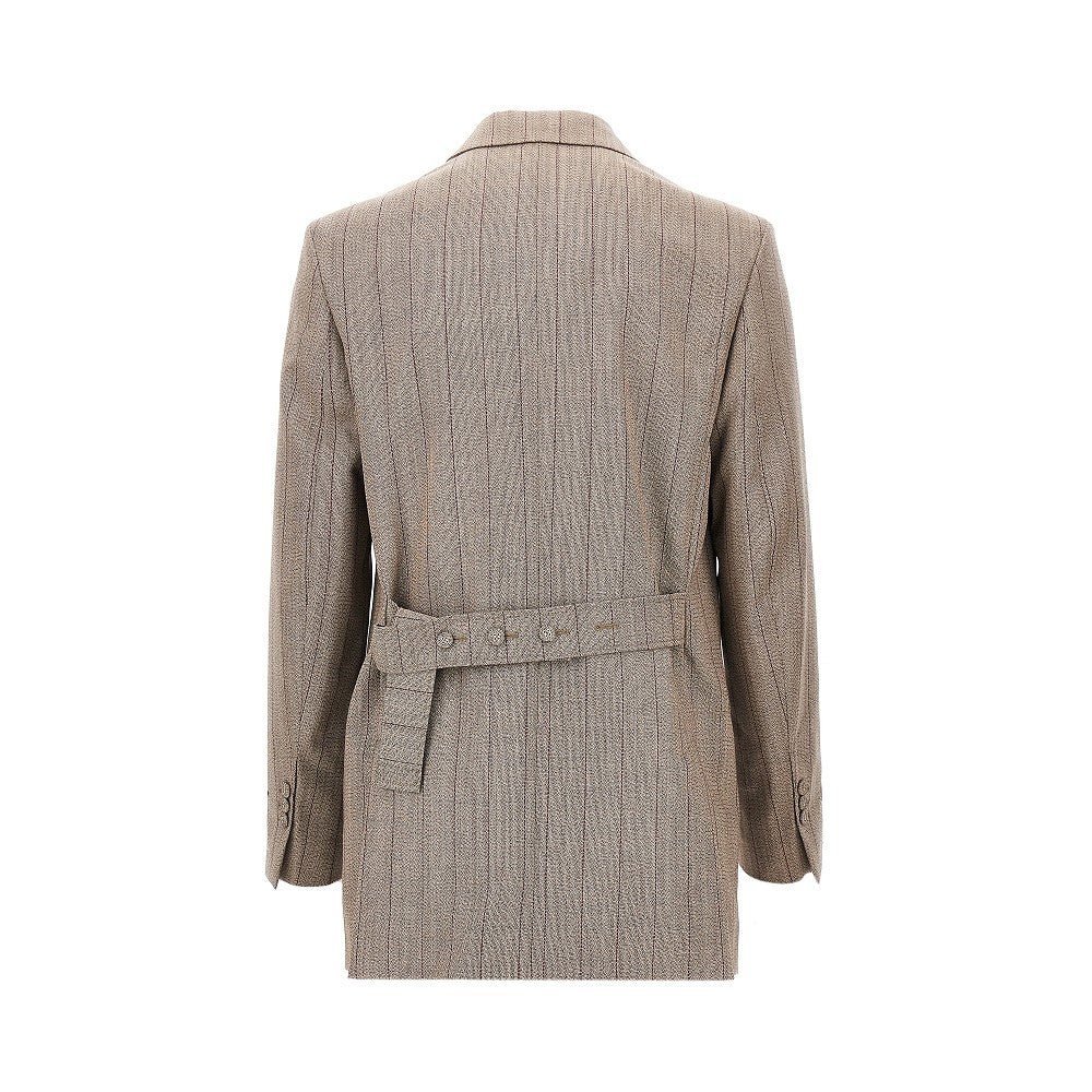 AMI Ami Men Double-Breasted Wool Jacket With Martingale